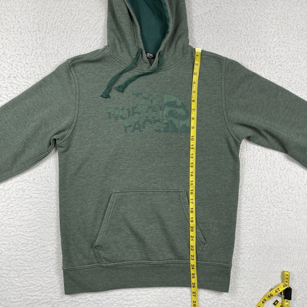 The North Face Sweatshirt Mens Small Green Hoodie Halfdome Camo‎ Fleece Hiker